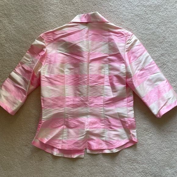 Pretty Silk Gingham Collared Blouse - Picture 5 of 5